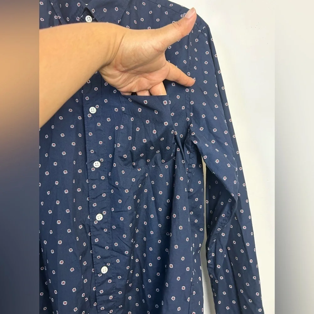 J. Crew by Lewn 100s 2‎ ply Yarn Shirt Mens M Slim Secret Wash Button up Floral